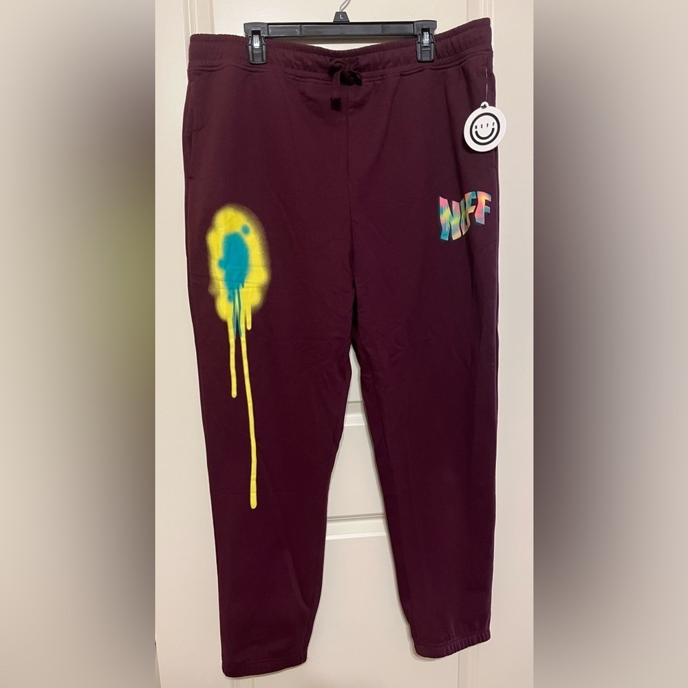 Neff Graffiti Spray Paint Splatter Tapered Leg Sweatpants Mens Size 2XL NWT - Picture 4 of 10